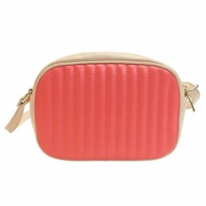 Colorblock Coral/ Cream Crossbody Bag